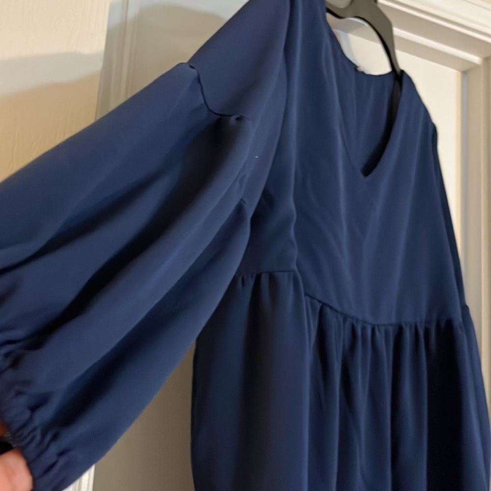 #162Navy Blue Dress,2XL